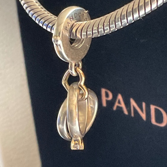 Pandora Jewelry - Pandora two tone double rings charm 14k gold and diamond